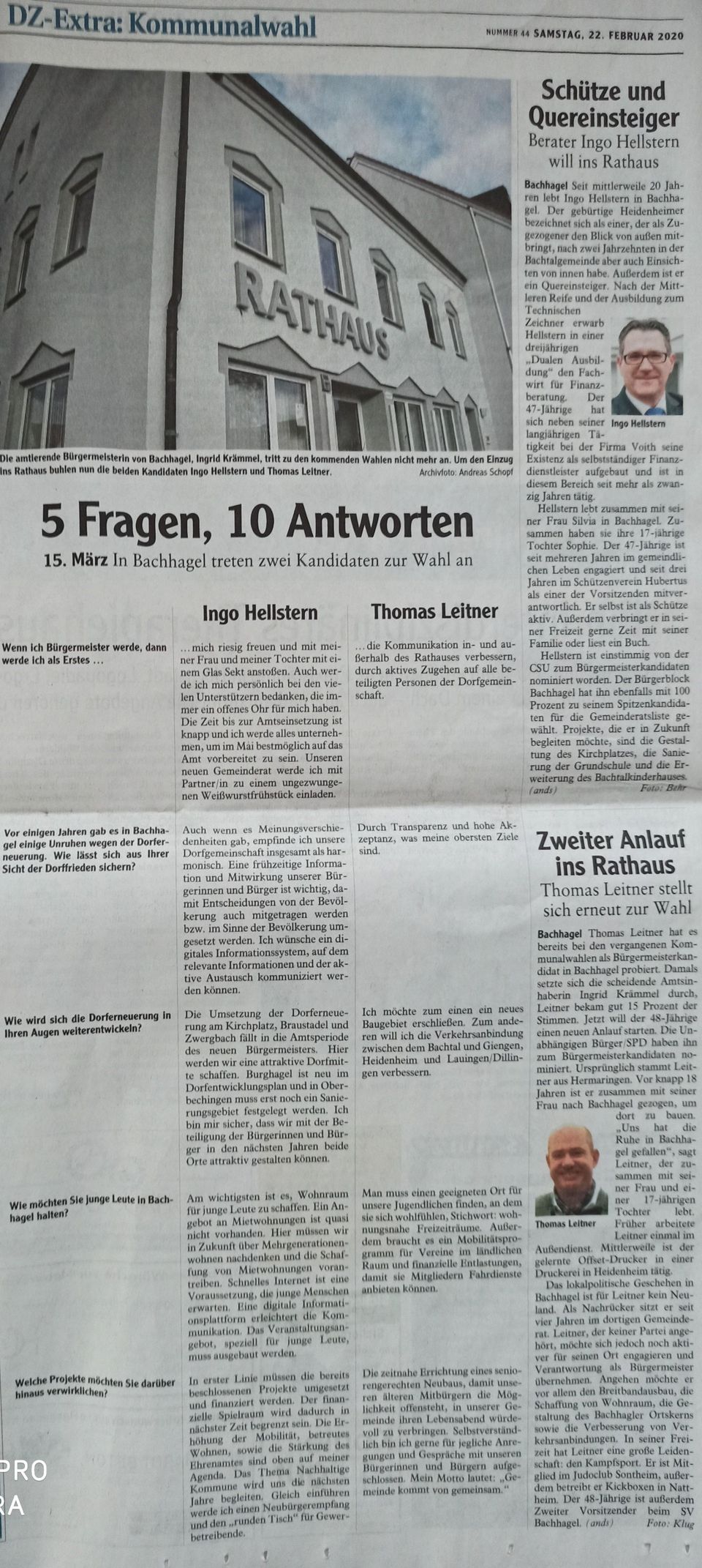 Artikel in der Donau-Zeitung vom 22.02.2020